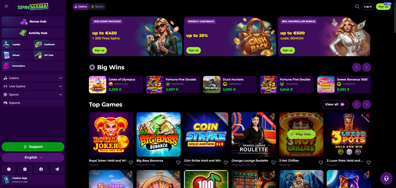Spinmama Casino - Twoja Droga do Wygranych!